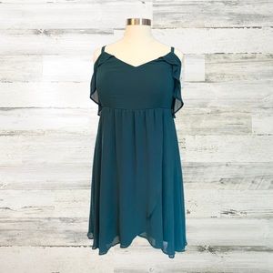 Torrid Plus Size Womens Chiffon High-Low Wrap Dress